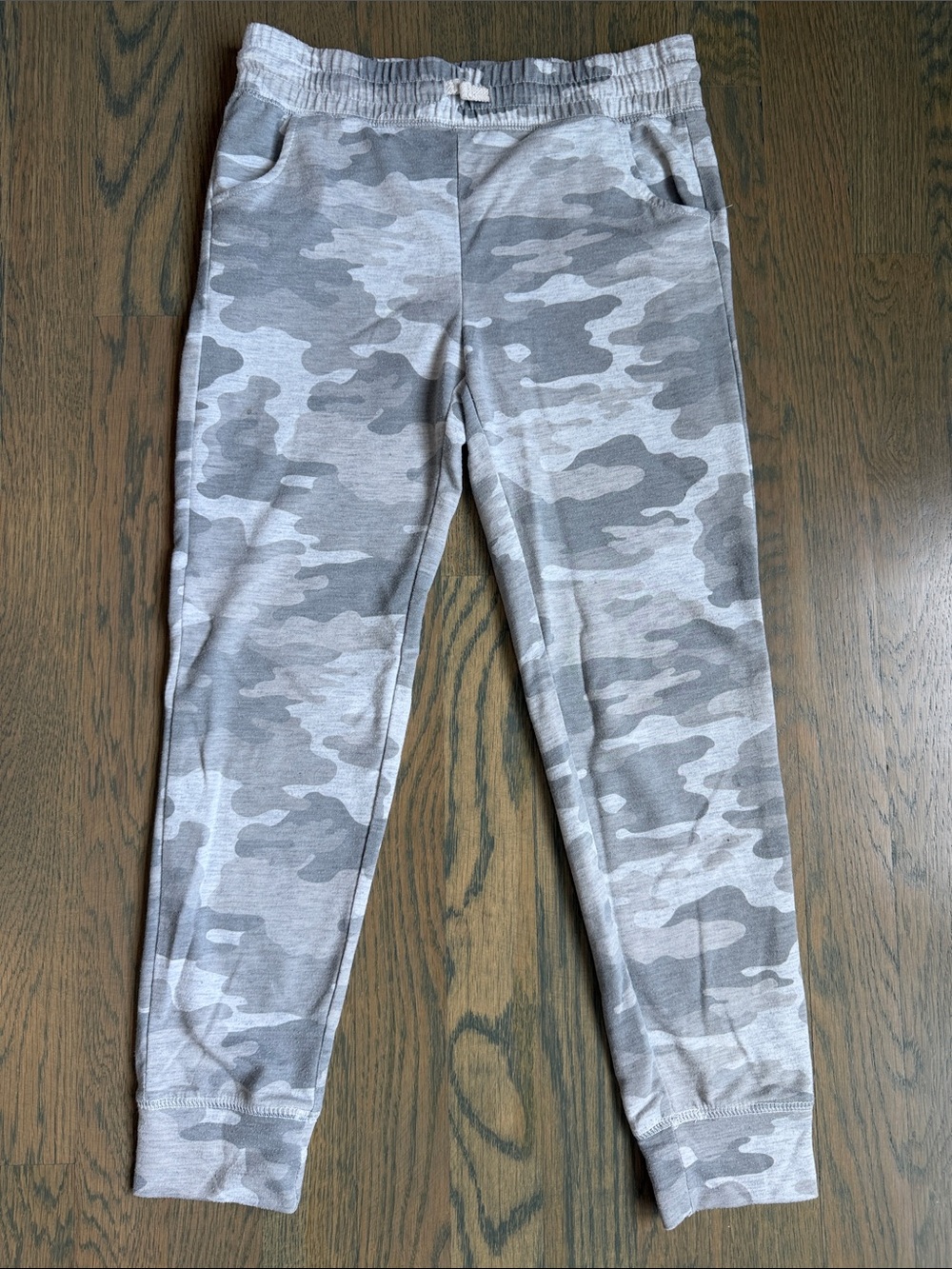 Kids Gray Camo Jogger Pants - Comfortable Pull-On Casual Bottoms